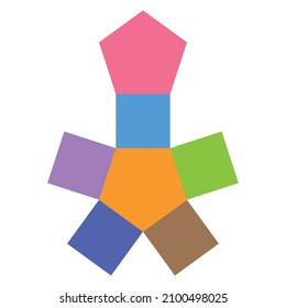 Colorful paper model of hexagonal prism