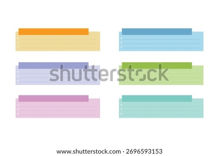 colorful paper note bundle collection