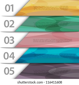 Colorful paper numbered banners. Vector design template