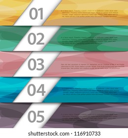 Colorful paper numbered banners. Vector design template