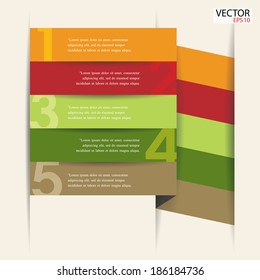 Colorful paper numbered banners. Vector design template