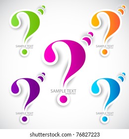 Colorful paper question mark for speech