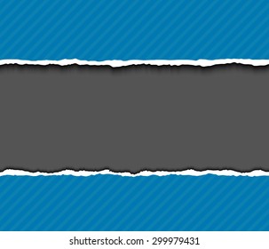Colorful paper with ripped edge for banner, poster adverticing, promo. Vector torn paper background with dark copyspace for message. Torn paper with rough edges. Torn paper stripes for scrapbooking. 