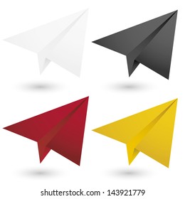 Colorful paper rocket. vector.