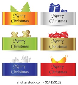 colorful paper shadow simple merry christmas cards eps10