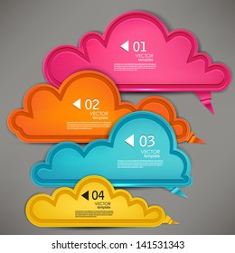Colorful paper speech bubble. Numbered banners. Vector template for infographics