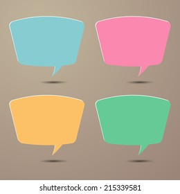 colorful paper speech bubble set. text box.