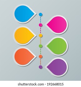 colorful paper speech bubble timeline infographic design templates. vector.