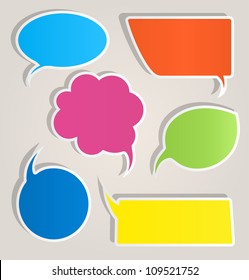 Colorful paper speech bubbles