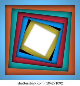 Colorful paper square and frame background