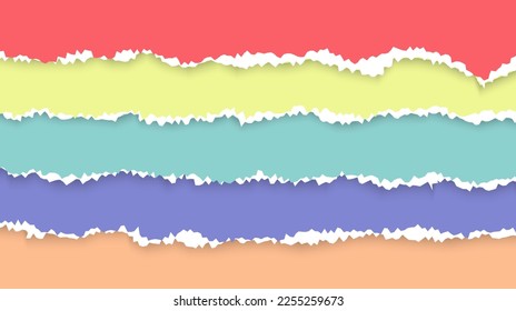Colorful Paper Torn design template. Good Use For Presentation Or Banner