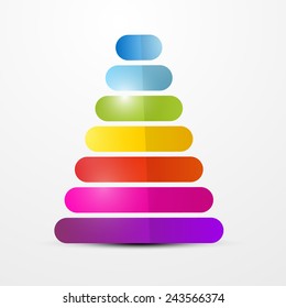 Colorful Paper Vector Shapes Isolated on White Background