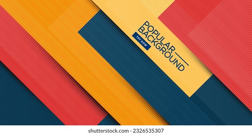 Colorful papercut abstract background with gradient blue,orange and red square pattern combination soft color on background. Eps10 vector