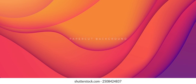 Fondo de papercut colorido Vector de diseño decorativo dinámico