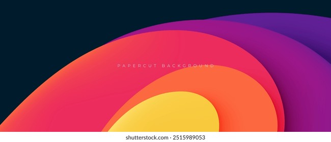 Colorful papercut background dynamic decorative design vector