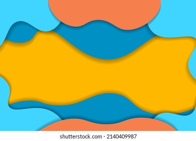 Colorful papercut background in wavy style