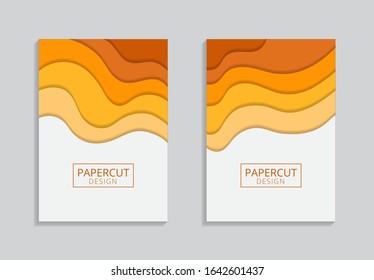 Colorful Papercut illustration background template graphic design