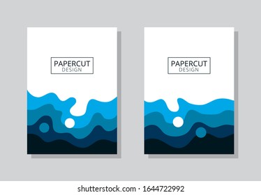 Colorful Papercut illustration background template graphic design