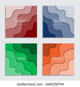 Colorful Papercut illustration background template graphic design