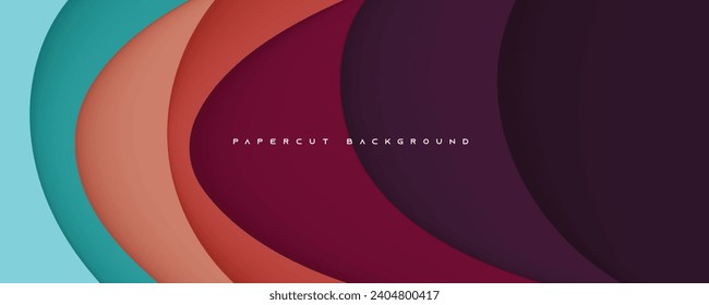 Colorful papercut layers abstract background vector