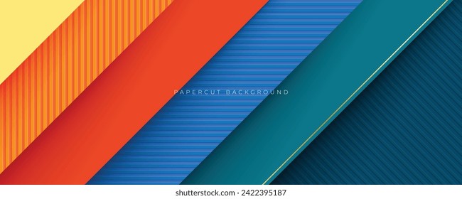 Colorful papercut layers background with different texture design vector