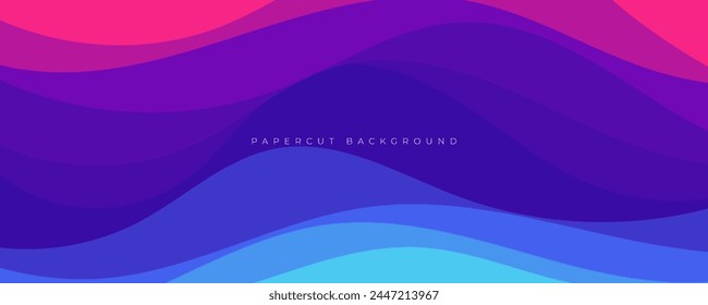 Colorful papercut layers background gradient color design vector