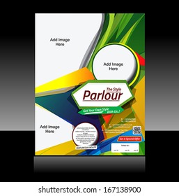 Colorful Parlor Flyer Vector Illustration 