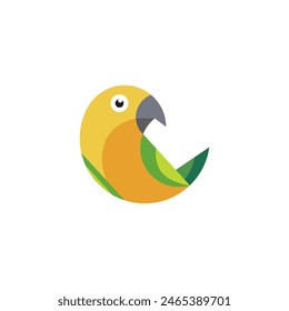 Bunte Papagei Vogel Vektorgrafik Logo Design Illustration