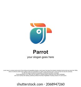 Colorful parrot head logo design. parrot logo for your brand or business