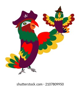 Colorful parrot illustration character art
