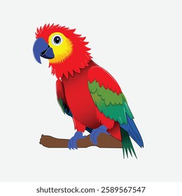 Colorful Parrot on a Branch