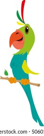 Colorful parrot on a branch