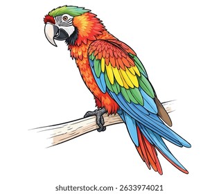 colorful parrot on a white background