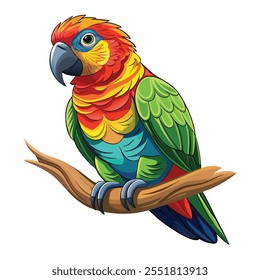 Colorful Parrot Perched on a Branch