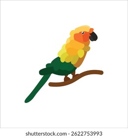 Colorful parrot perched on a branch