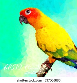 colorful parrot with polygon style