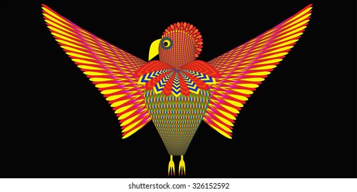 Colorful parrot vector.