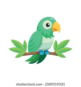 Colorful Parrot Vector Illustration white background