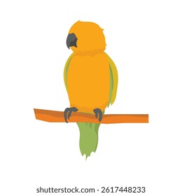 Colorful Parrot Vector Sitting on a Branch