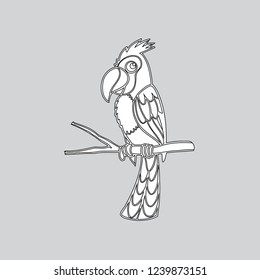 Colorful parrot-coloring book.