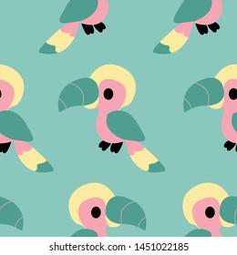 Colorful parrots in a seamless pattern design, that can be both used on the web or in print for surface design