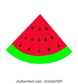 Parte colorida de la sandía. sandía vectora sobre fondo blanco. sandía de verano.