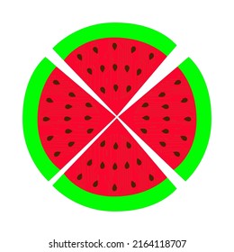 Colorful Part of the watermelon. Vector watermelon on a white background. summer watermelon.