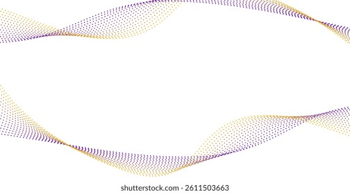 Colorful Particle Wave Pattern On White Background. Technology Banner. Vector Illustration. Abstract Business Wallpaper