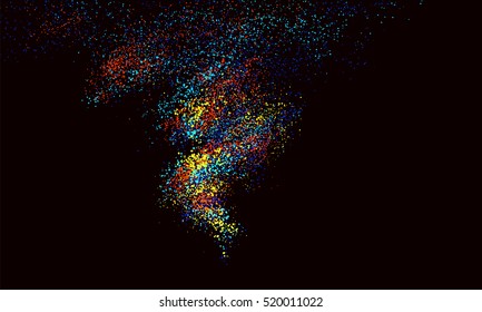 Colorful particles, abstract graphics.