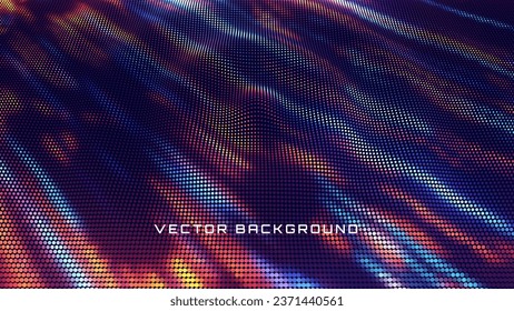 Colorful Particles Background. Dust Particles. Modern Dynamic Particles Colored Background Design for Music, Sport, Science Events Banners. Led Panel Vector Illustration.