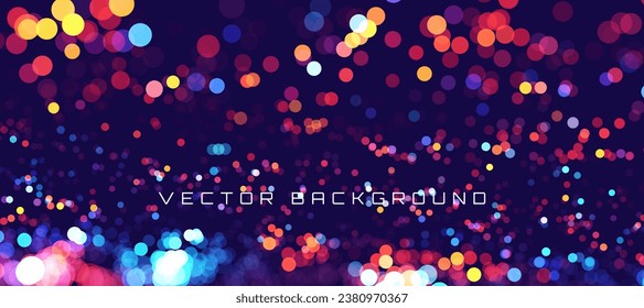 Colorful Particles Background. Dust Particles. Modern Dynamic Particles Colored Background Design for Music, Sport, Science Events Banners. Vector Illustration.