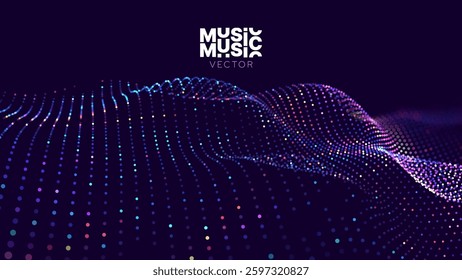 Colorful Particles Background. Dust Particles. Modern Dynamic Particles Colored Background Design for Music, Sport, Science Events Banners. Led Panel Vector Illustration.