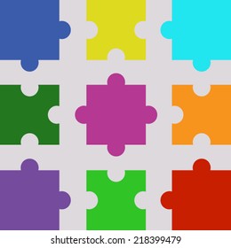 Parts Flat Colorful Paper Puzzles Teamwork Stock Vector (Royalty Free ...