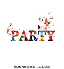 Colorful party background with butterflies.